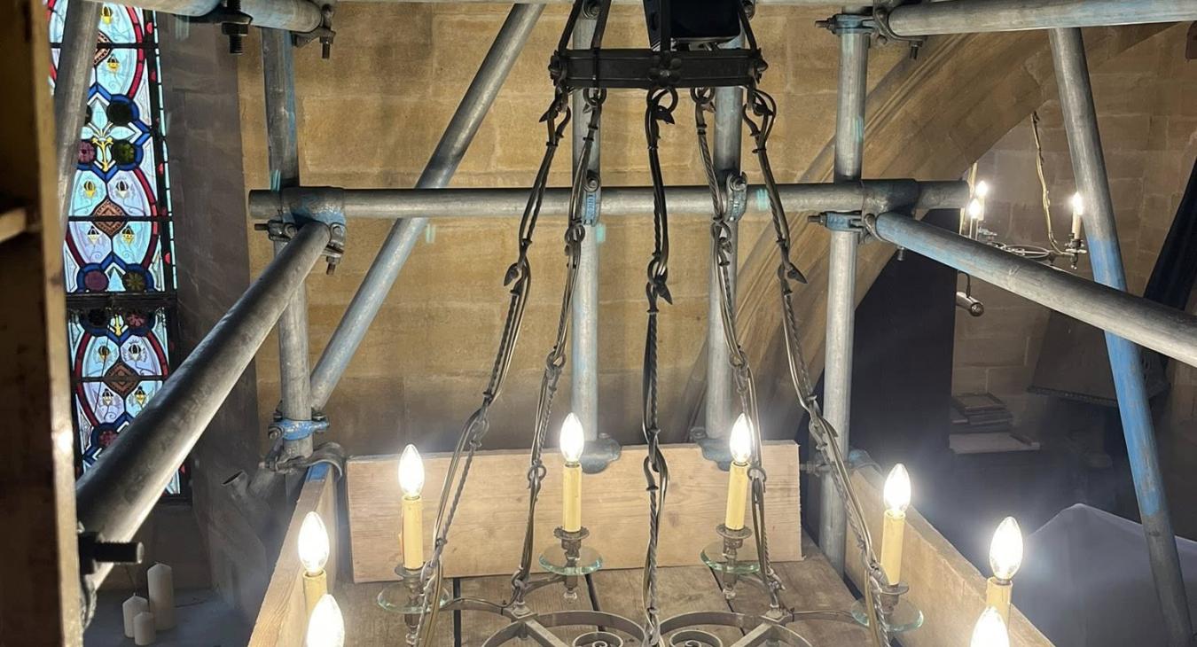 lighting, infrared heating, under-pew heating systems installation in St James Church